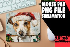 Winter Peeking Dog Sublimation Christmas Mouse Pad Art Product Image 1