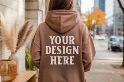 Dark Chocolate Gildan 18500 Hoodie Sweatshirt Mockup, 185 mo Product Image 1