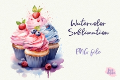 Cute Cupcake Clipart Birthday PNG Birthday clipart Dessert Product Image 1