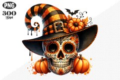 Halloween Skull Sublimation - Clipart PNG Design Product Image 1