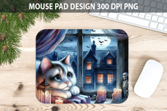 Watercolor Cat Mouse Pad Sublimation - Animal PNG Product Image 1