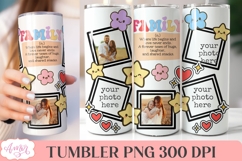 Family photo tumbler template PNG, picture tumbler wrap PNG Product Image 1