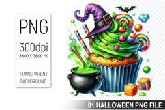 Spooky Cute Halloween Cupcakes Clipart PNG Bundle Product Image 6