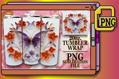 3D Spring Garden Tumbler Wrap - 20oz Butterfly Art Product Image 1
