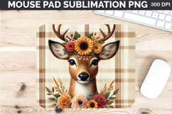 Watercolor Dear Mouse Pad Sublimation -Thanksgiving PNG Product Image 1