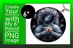 Cute Circle PNG Car Coaster Design , Astronaut Product Image 1