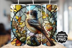 Eastern Phoebe Single Bird Stained Glass - Tumble Design Product Image 1