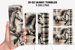 Horse Skinny Tumbler 20oz Wrap Design, Animal Tumbler Wrap Product Image 1