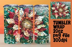 Abstract Mosaic Flower Tumbler Wrap Art 20oz Product Image 1