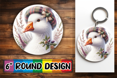 Sweet Keychain Circle Sublimation, Goose Product Image 1