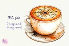 Pumpkin Spice Latte PNG Halloween Ghost Cafe Clipart Product Image 4