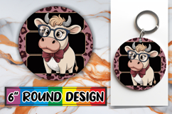 Timeless Circle Car Coasters, Cute Cow Product Image 1