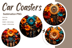 Paper Flower Car Coasters Car Accessories Keychains PNG_94 Product Image 1