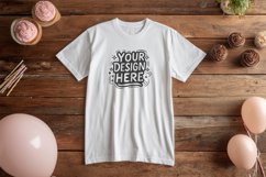 Birthday Balloon Flatlay T-Shirt Mockup PSD JPG Product Image 1