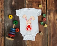 Valentine Bunny with Heart Design | Valentines Day Print Product Image 2
