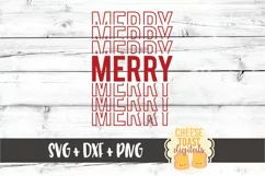 Merry - Christmas Mirror Word SVG PNG DXF Cut File Product Image 2