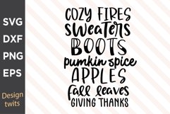 Cozy Fires Sweaters Boots Pumpkin Spice Apples Fall SVG Product Image 1