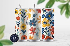 Floral doodle pattern, Abstract doodle floral pattern Product Image 2