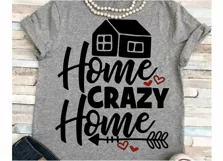 Home crazy home svg SVG DXF JPEG Silhouette Cameo Cricut home print iron on home svg Product Image 1