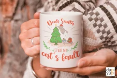 Dear Santa it was my cats fault Christmas Quotes svg Product Image 1