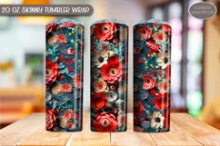 3D Seamless Sublimation Skinny Tumbler Wrap| 20oz | Png Product Image 2