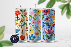 Floral doodle pattern, Abstract doodle floral pattern Product Image 2