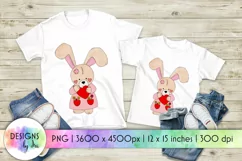 Valentine Bunny with Heart Design | Valentines Day Print Product Image 1