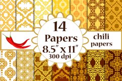 Damask Digital Papers, Damask Background, 8.5x11 inches Product Image 1