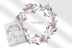 Watercolor floral wreath clipart Product Image 1