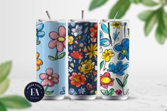 Floral doodle pattern, Abstract doodle floral pattern Product Image 2