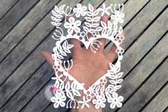 Heart of flowers papercut design Product Image 4