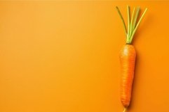 Single fresh raw carrot lying on orange background Product Image 1