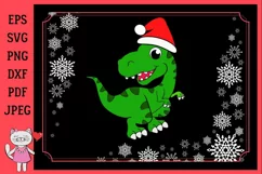 Santa dinosaur SVG, christmas dinosaur baby boy svg Product Image 1