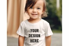 Toddler Girls Boho Shirt Mockup - Kids T-Shirt Mockup JPG Product Image 1