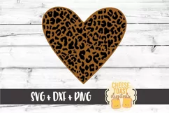 Leopard Print Heart - Valentine SVG PNG DXF Cut Files Product Image 2