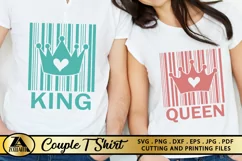 Queen SVG King SVG Valentines Day SVG Couple T Shirt Designs Product Image 2