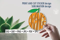 Orange word Art Sticker | Fruit Cut File Product Image 1