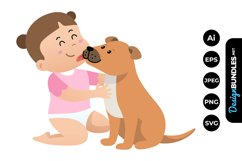 Baby Girl with Cute Dog Product Image 1