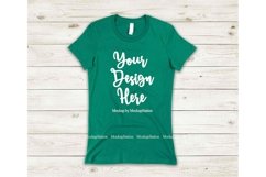 Green Shirt Mock Up, Bella Canvas 6004 Tshirt Mockup Product Image 1