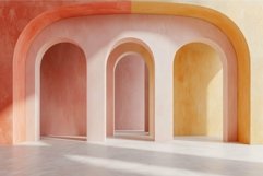 Modern arched walkway with warm tones Product Image 1