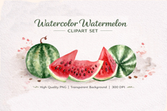 watercolor fruit watermelon clipart. Product Image 1