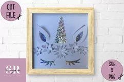3D Floral Unicorn horn| Paper cutting | unicorn svg Product Image 5