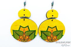Flower Mandala Engraved Earrings Digital Download Product Image 2