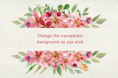 Burgundy and gold bouquets - watercolor clipart,arrangements Product Image 5