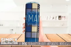 Denim Patch 20 oz Tumbler Wrap Duo| Png | Mama & Blank Patch Product Image 2