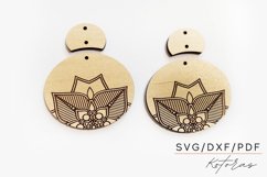 Flower Mandala Engraved Earrings Digital Download Product Image 5