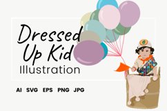 Dressed Up Kid Vector Illustration Product Image 1