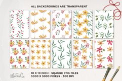 Mustard Pink Seamless Patterns Digital Paper Flowers Floral Product Image 3
