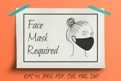 Signage Face Mask Required. Signage for COVID. Messy bun Product Image 2