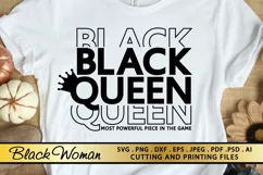 Black Queen SVG PNG EPS DXF Black Woman SVG BLACK GIRL MAGIC Product Image 1
